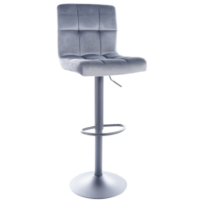 Barová židle LEONORA - šedá / černá