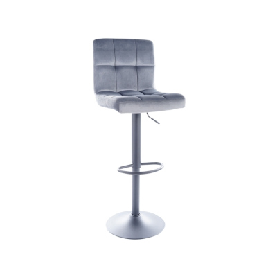Barová židle LEONORA - šedá / černá