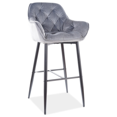 Barová židle LUSINE - šedá / černá