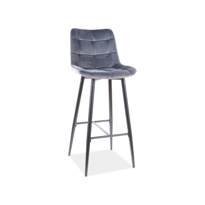 Čalouněná barová židle LYA - šedá / černá