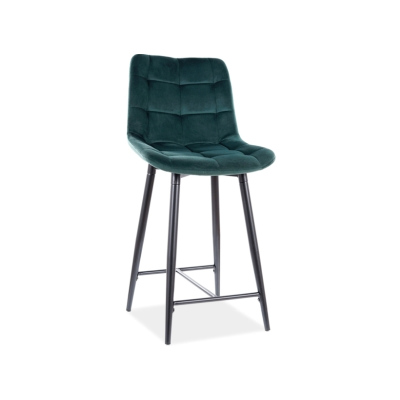 Malá barová židle LYA - zelená / černá