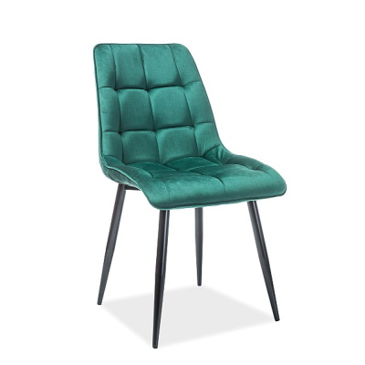 Čalouněná jídelní židle LYA - zelená / černá