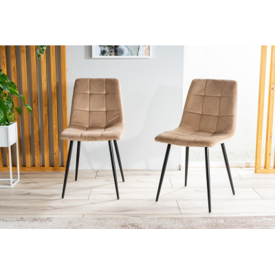 Čalouněná jídelní židle LYA - béžová / černá