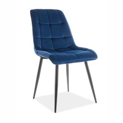Čalouněná jídelní židle LYA - modrá / černá