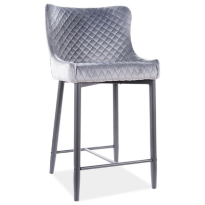 Malá barová židle MELANIA - šedá / černá