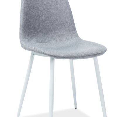 Čalouněná jídelní židle FRESIA - bílá / šedá
