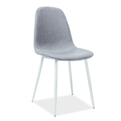 Čalouněná jídelní židle FRESIA - bílá / šedá