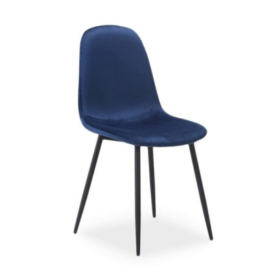 Čalouněná židle FRESIA - černá / modrá
