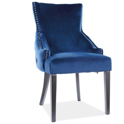 Designová jídelní židle GABY - černá / modrá