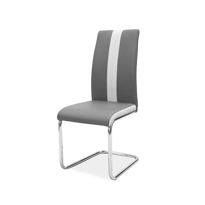 Jídelní židle GUSTAVA - chrom / šedá