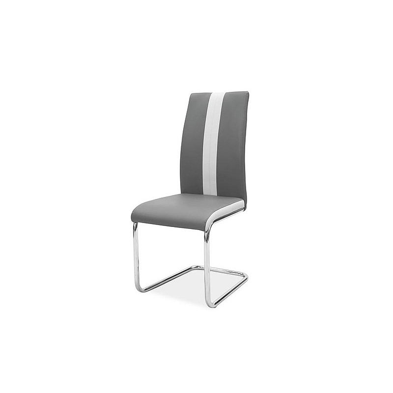 Jídelní židle GUSTAVA - chrom / šedá