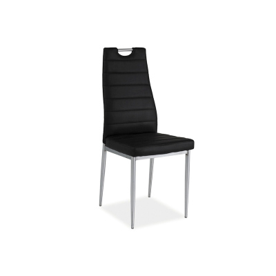 Jídelní židle HALINA - chrom / černá