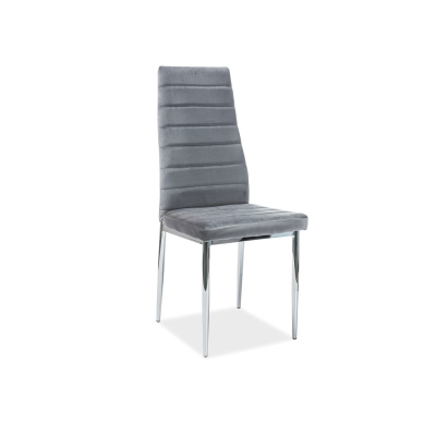 Čalouněná jídelní židle HAILEY 4 - chrom / šedá