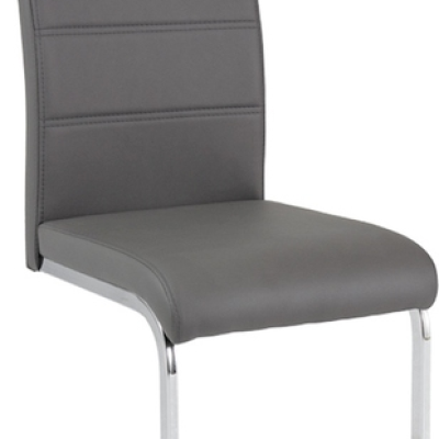 Čalouněná jídelní židle TALITA 1 - chrom / šedá