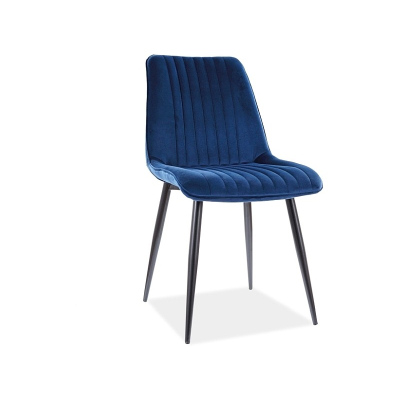 Čalouněná jídelní židle KAILA - modrá / černá