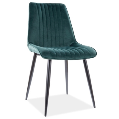 Čalouněná jídelní židle KAILA - zelená / černá