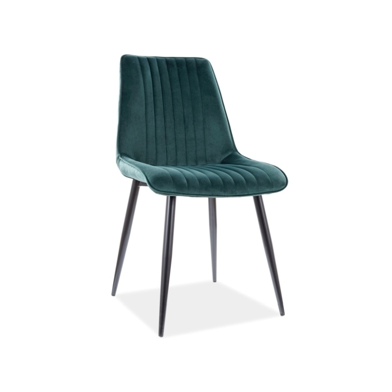Čalouněná jídelní židle KAILA - zelená / černá