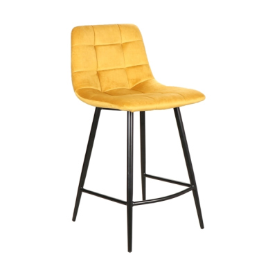 Barová židle LUMI - černá / žlutá