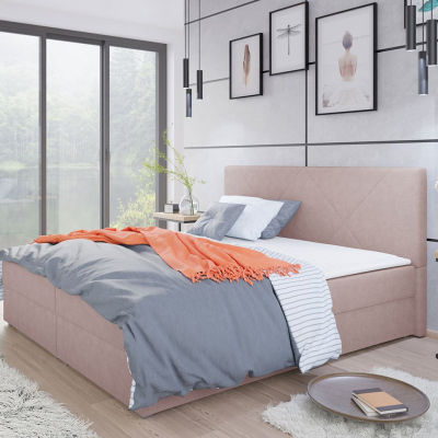 Kontinentální manželská postel 180x200 BALJA 4 - růžová + topper ZDARMA