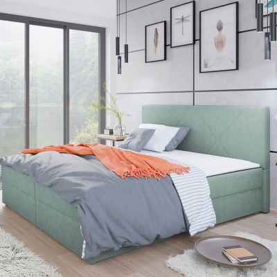 Kontinentální manželská postel 160x200 BALJA 4 - tyrkysová + topper ZDARMA