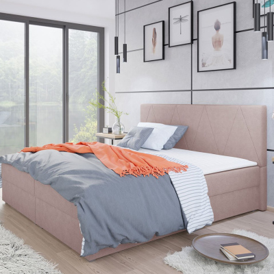Americká manželská postel 180x200 BALJA 3 - růžová + topper ZDARMA