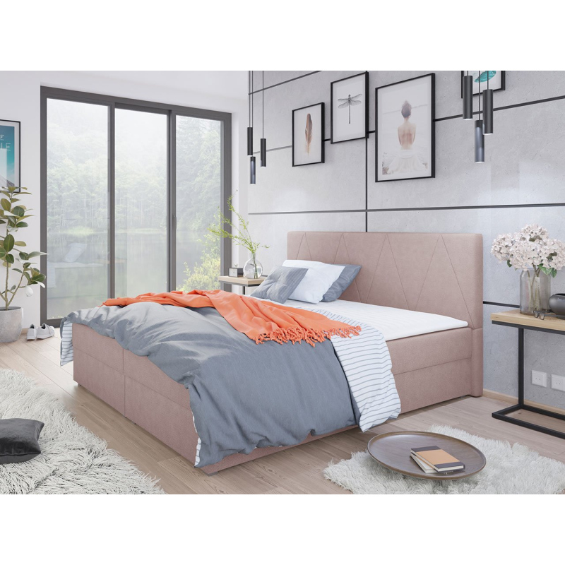 Americká manželská postel 180x200 BALJA 3 - růžová + topper ZDARMA