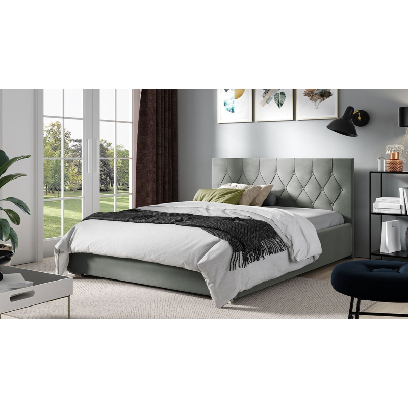 Čalouněná dvojlůžková postel 200x200 SENCE 3 - šedá