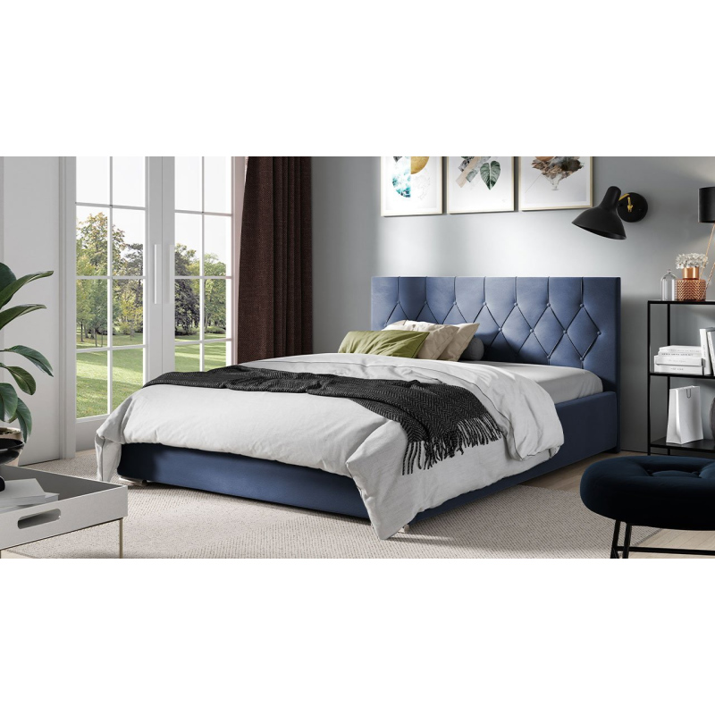 Čalouněná dvojlůžková postel 200x200 SENCE 3 - modrá