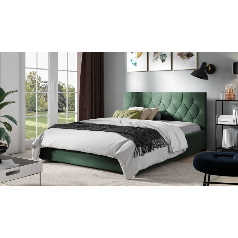 Čalouněná dvojlůžková postel 200x200 SENCE 3 - zelená