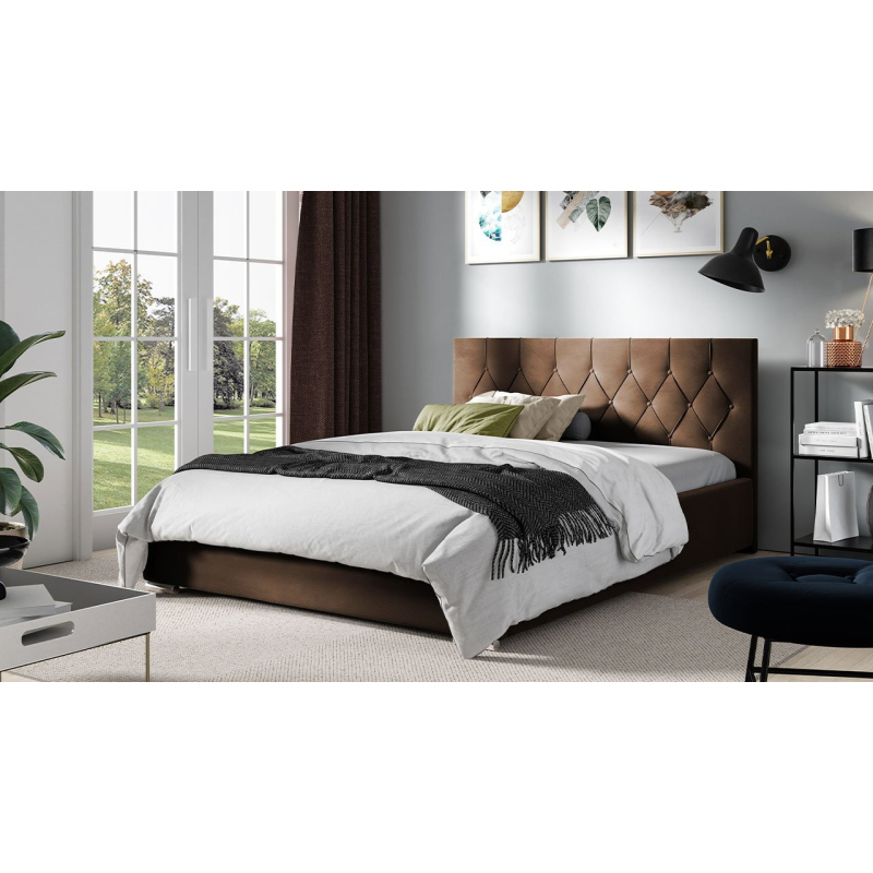 Čalouněná dvojlůžková postel 180x200 SENCE 3 - hnědá