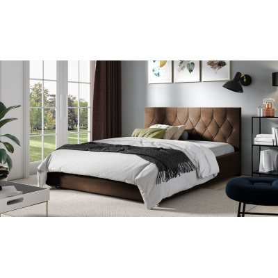 Čalouněná dvojlůžková postel 180x200 SENCE 3 - hnědá