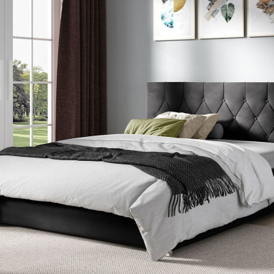 Čalouněná dvojlůžková postel 180x200 SENCE 3 - černá