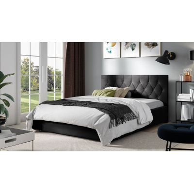Čalouněná dvojlůžková postel 180x200 SENCE 3 - černá