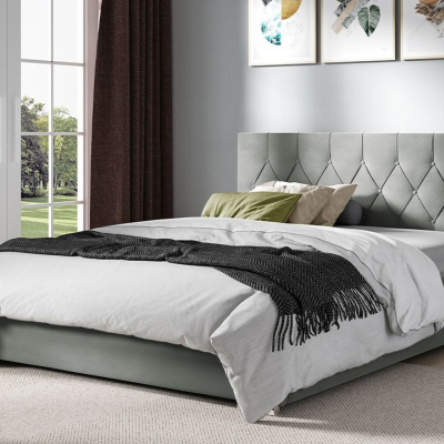 Čalouněná dvojlůžková postel 180x200 SENCE 3 - šedá