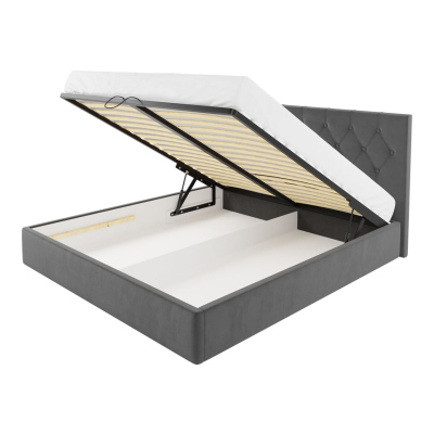 Čalouněná dvojlůžková postel 180x200 SENCE 3 - šedá