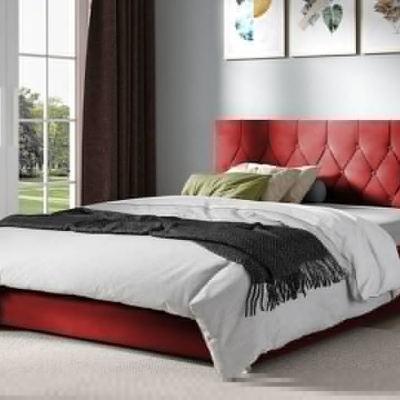 Čalouněná dvojlůžková postel 160x200 SENCE 3 - červená