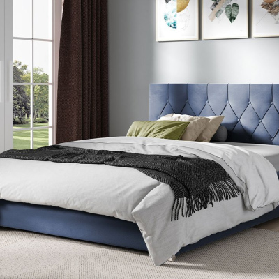 Čalouněná dvojlůžková postel 140x200 SENCE 3 - modrá