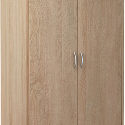 Dvoudveřová šatní skříň VILIA - šířka 85 cm, dub sonoma