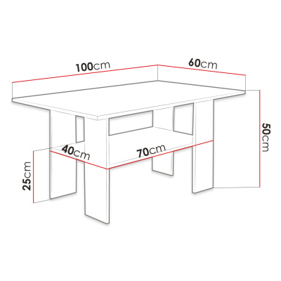 Konferenční stolek RAFE - dub kraft / černý