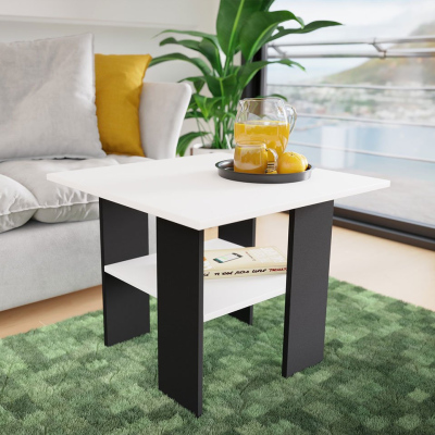 Konferenční stolek PUEBLA - černý / bílý