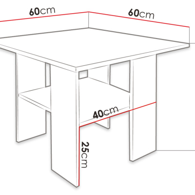Konferenční stolek PUEBLA - černý / bílý