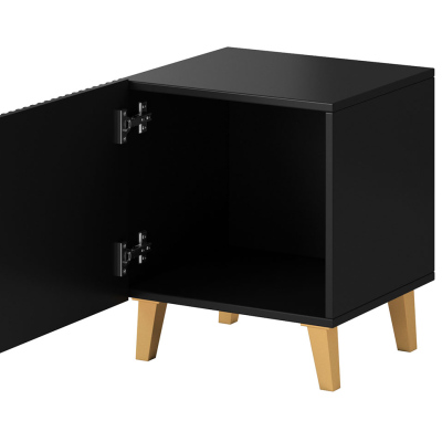 Set 2x noční stolek CRATO - černý / zlatý