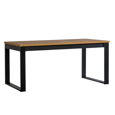 Jídelní rozkládací stůl MILAGRA - dub wotan / černý