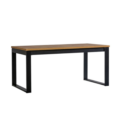 Jídelní rozkládací stůl MILAGRA - dub wotan / černý