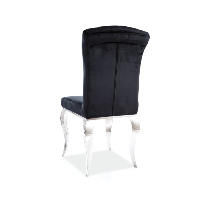 Stylová jídelní židle PREDRAG - chrom / černá