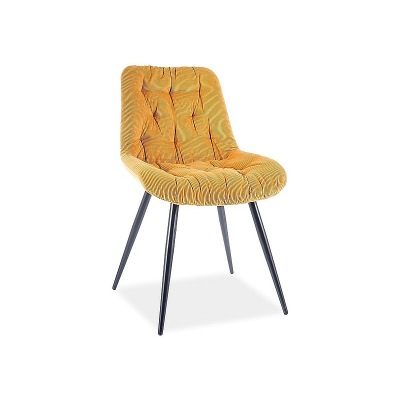 Čalouněná jídelní židle NUTALA - černá / žlutá