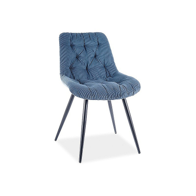 Čalouněná jídelní židle NUTALA - černá / modrá