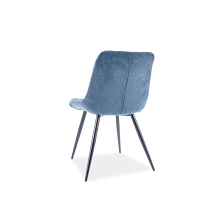 Čalouněná jídelní židle NUTALA - černá / modrá