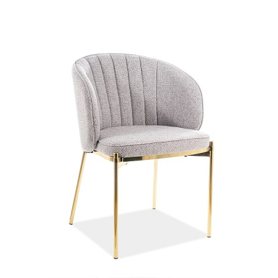 Stylová židle NIOBA - zlatá / šedá