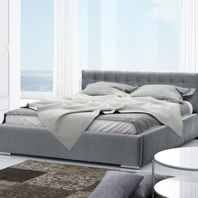 Manželská čalouněná postel 180x200 ZARITA - šedá